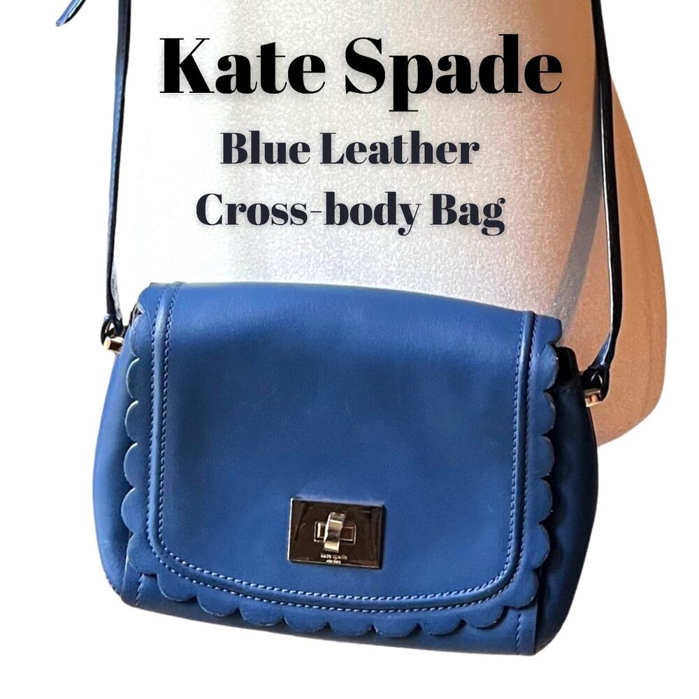 Kate Spade Blue Leather Crossbody Bag
